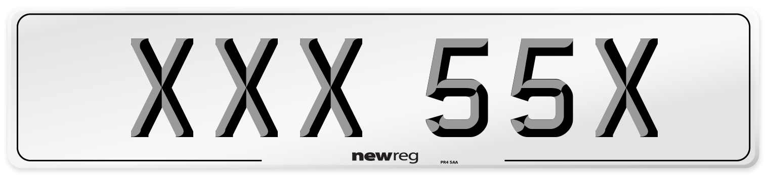 XXX 55X Number Plate from New Reg